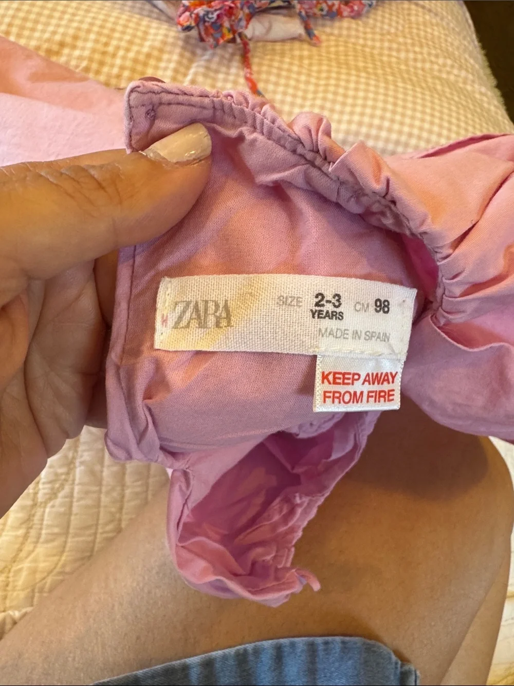 Zara Lilac Pink Ruffle-Shoulder Girls Dress - Picture 3 of 3